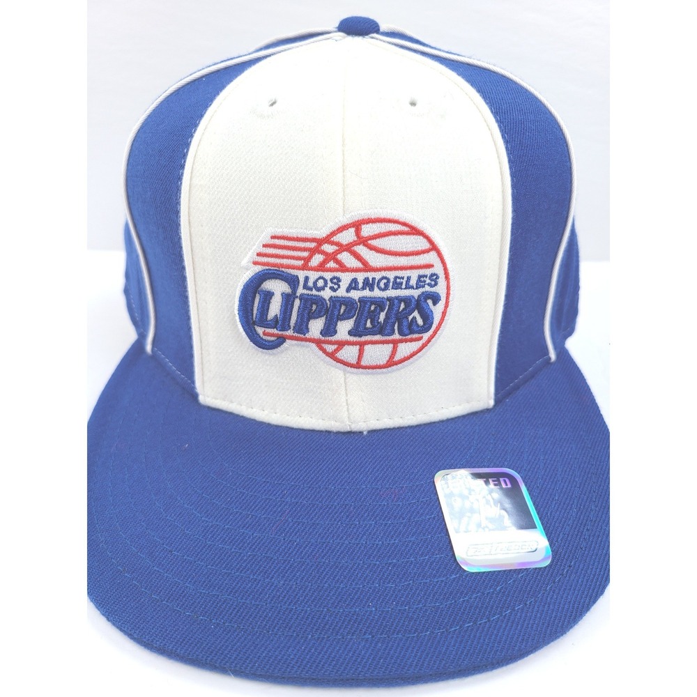 Reebok‎ Los Angeles Clippers NBA Fitted Hat Blue White Size 7 1/2 Vintage Style